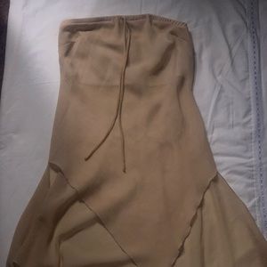 Tan color Candie’s Y2K tunic Size small Sheer back strapless